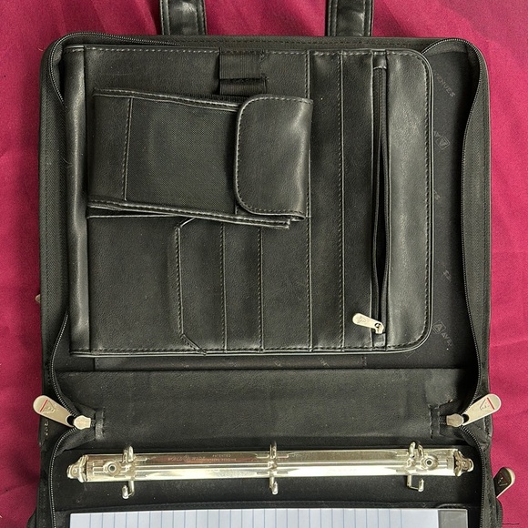 Black Leather Men's Briefcase - Picture 4 of 6